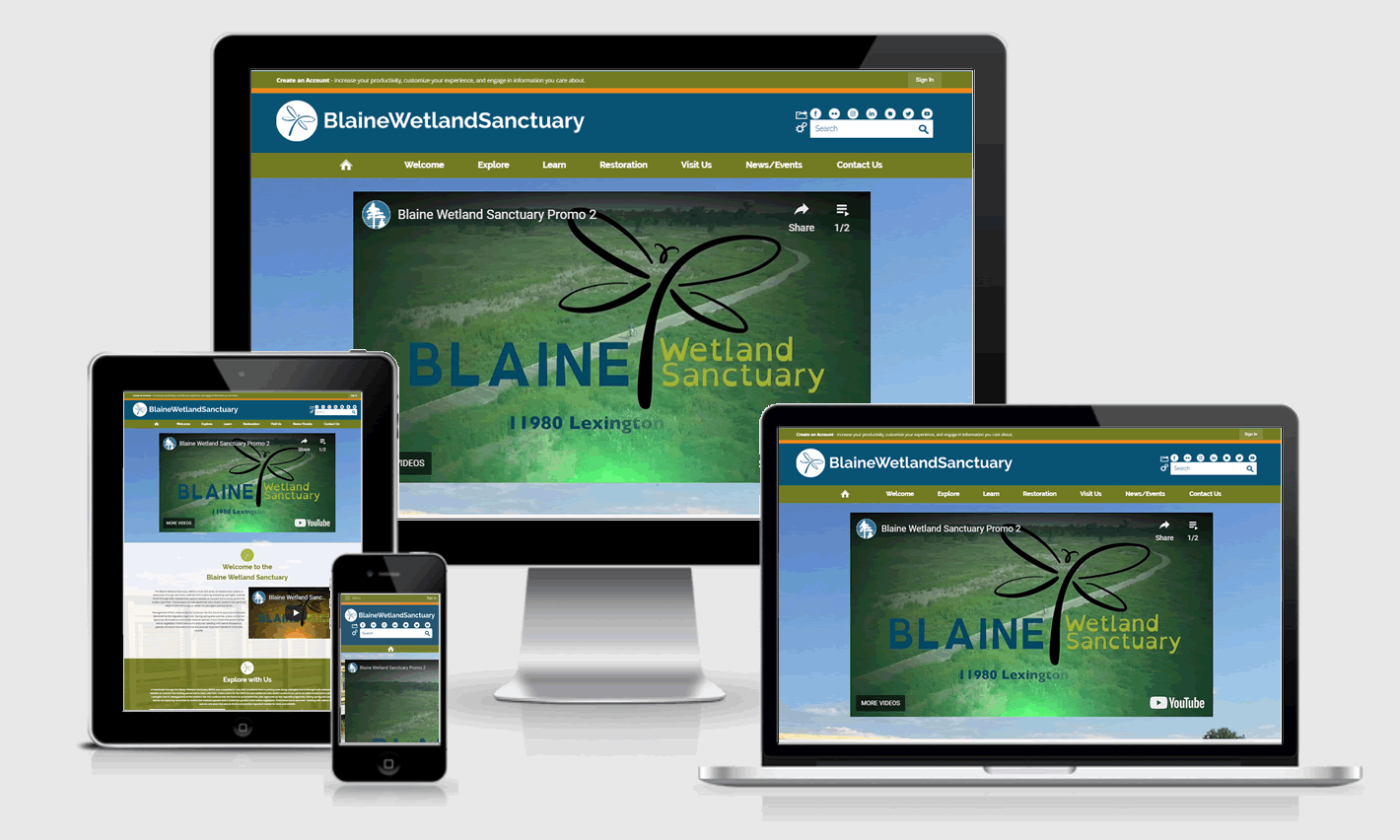 Blaine Wetland Sanctuary Responsive Website Design