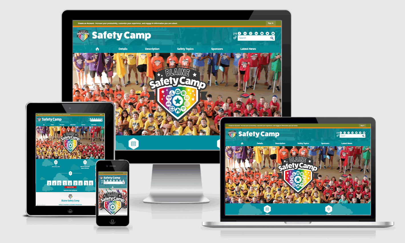 Blaine Safety Camp Responsive Website Design