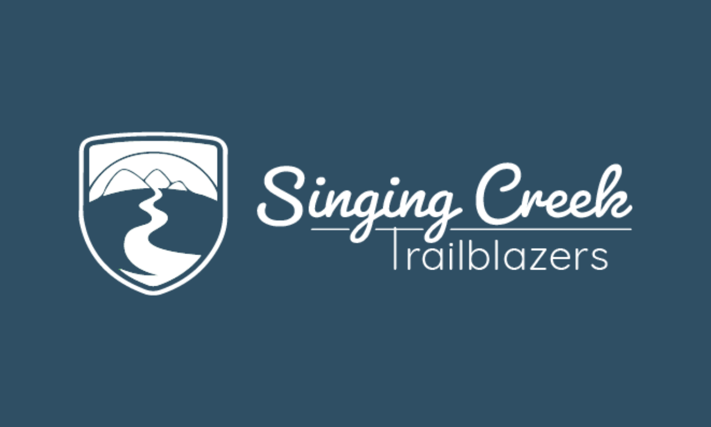 Singing Creek Trailblazers Logo Horizontal White